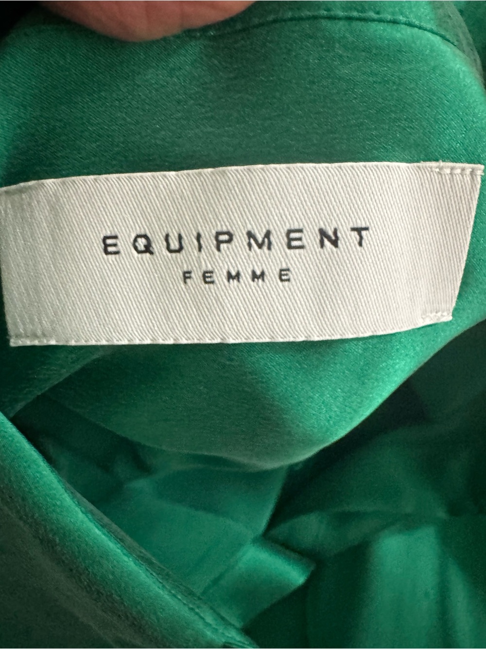 Equipment 100% Silk Emerald Green Slim Button-Up Shirt US10 NWOT - Picture 10 of 13